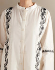 Order white embroidered lawn kameez shalwar set - 2 piece monochrome Pakistani suit online store
