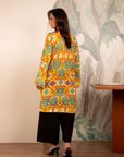 Pakistani linen shirt for women – stylish digital printed kurti for casual and semi-formal wear.