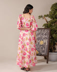 Pakistani maxi dress online in vibrant pink hues – frock-style 1 piece lawn outfit