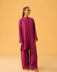Pink 2 Piece Linen Suit from leading clothing brand in Pakistan – Karachi fashion