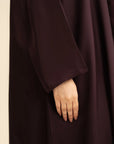 Plum abaya fabric and cut – plain dark purple abaya WTB161102 Beyond East