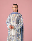 Printed lawn suit with chiffon dupatta – perfect for casual wear near Blue Area Islamabad