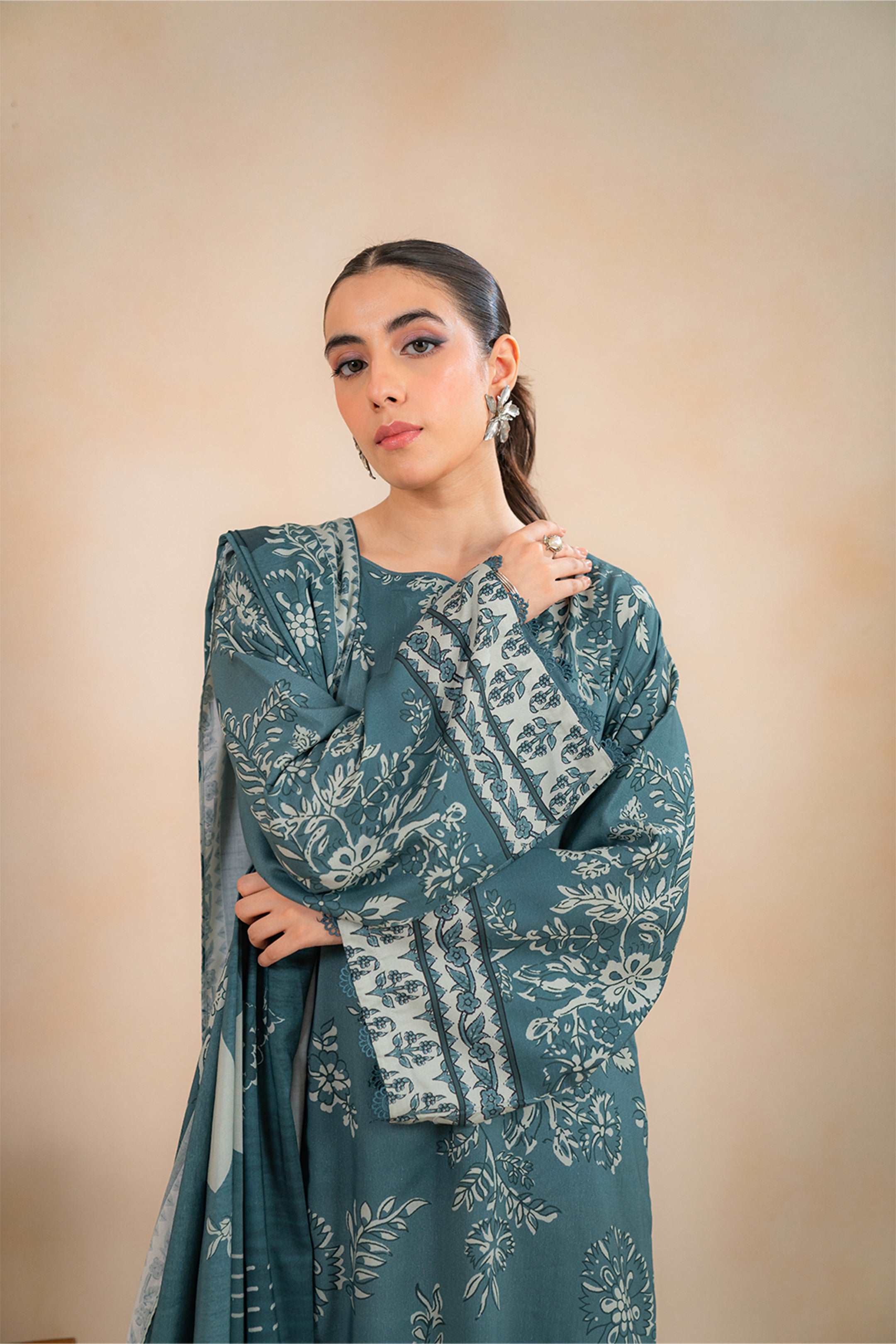 SALE ON 2 Piece Printed Linen Suit