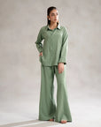 Sage green 2 piece co ord set for women – Azadi Sale western wear 2025