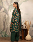 Sale 70% off unstitched printed lawn suit – stunning green floral dress with a beautifully crafted digital print and monark dupatta.