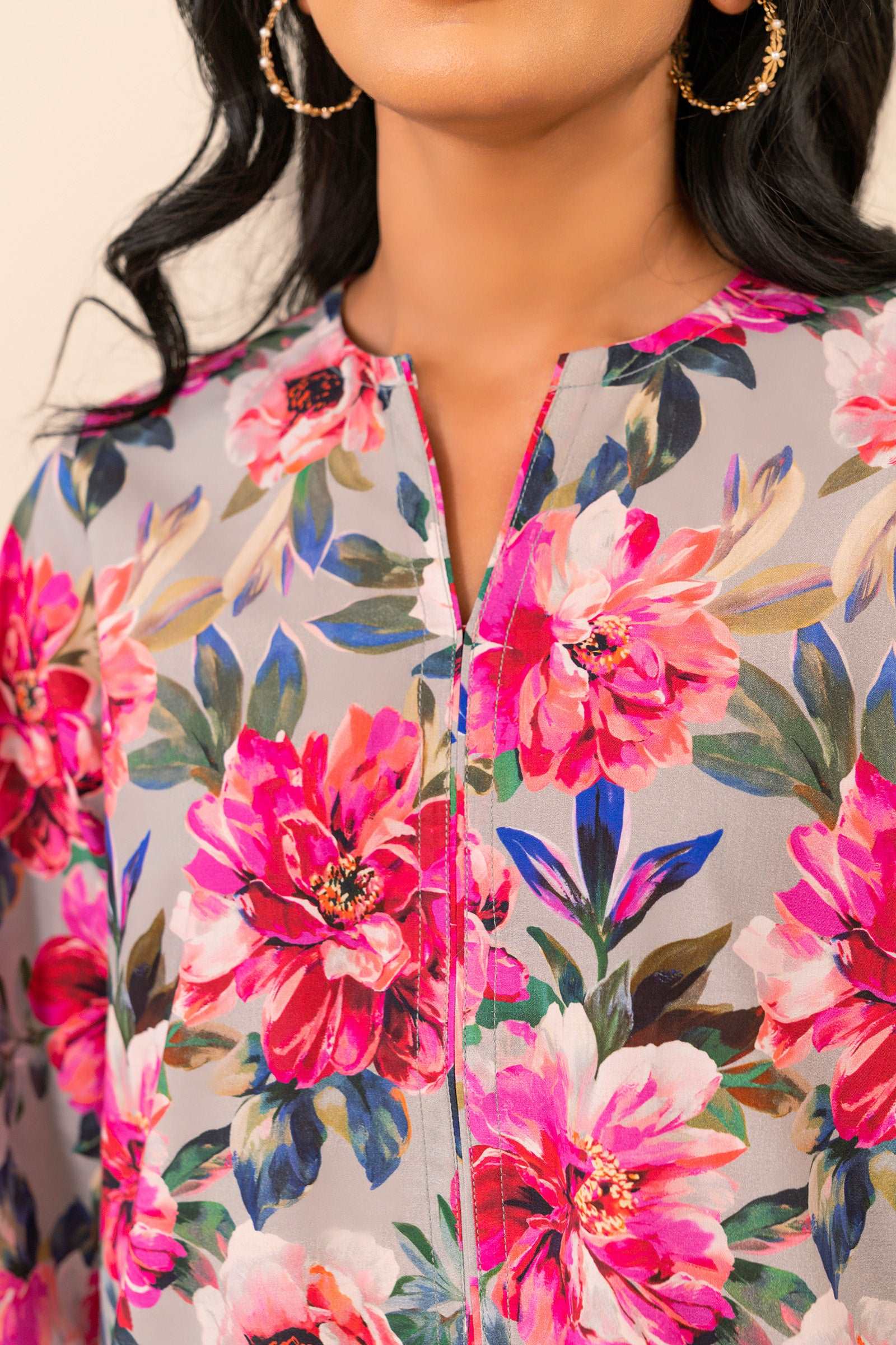 Sapphire's vibrant multi-color printed 2-piece suit for women