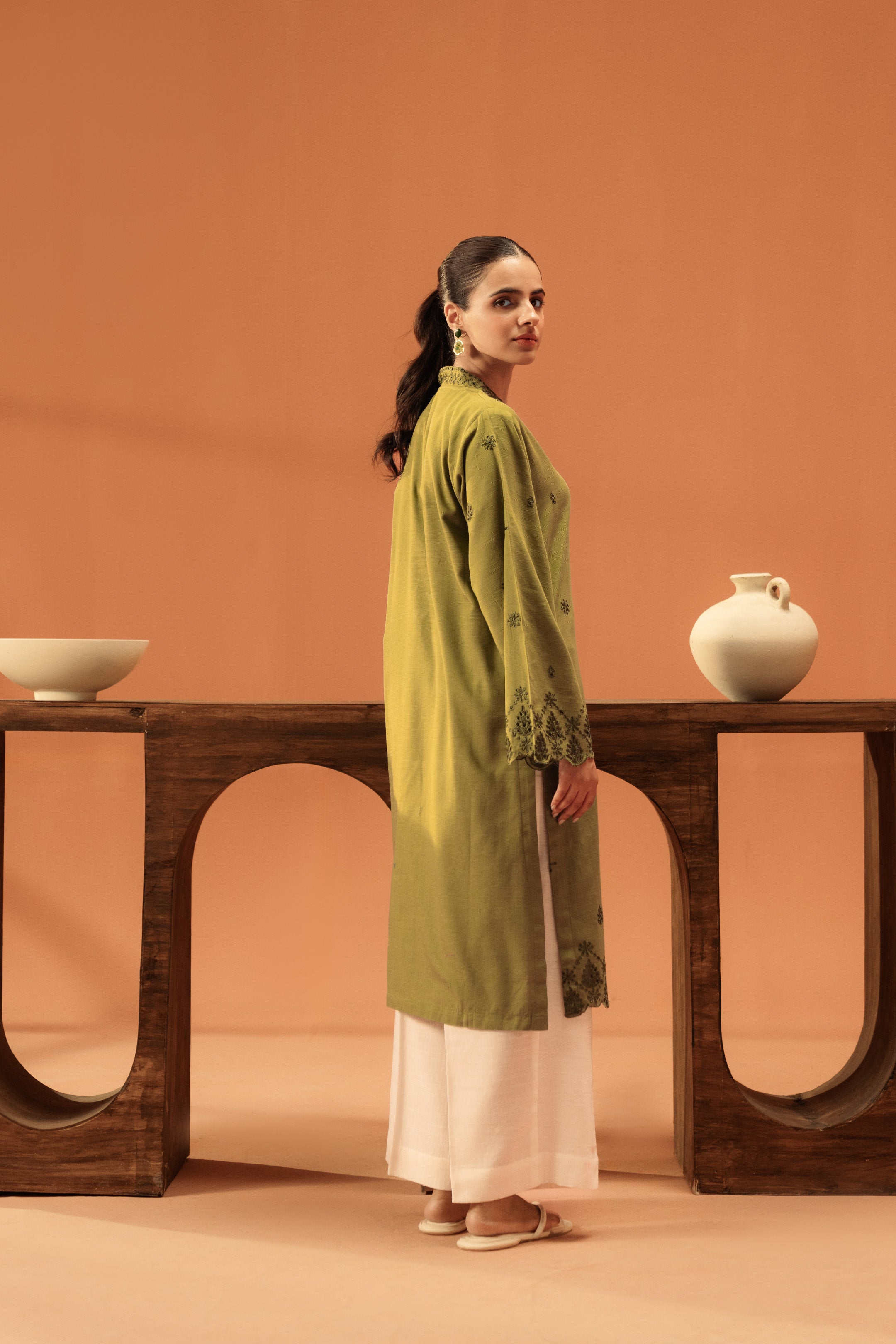 Shop 1-Piece Khaddar Shirt in Green – Light, Breezy & Perfect for Warm Weather