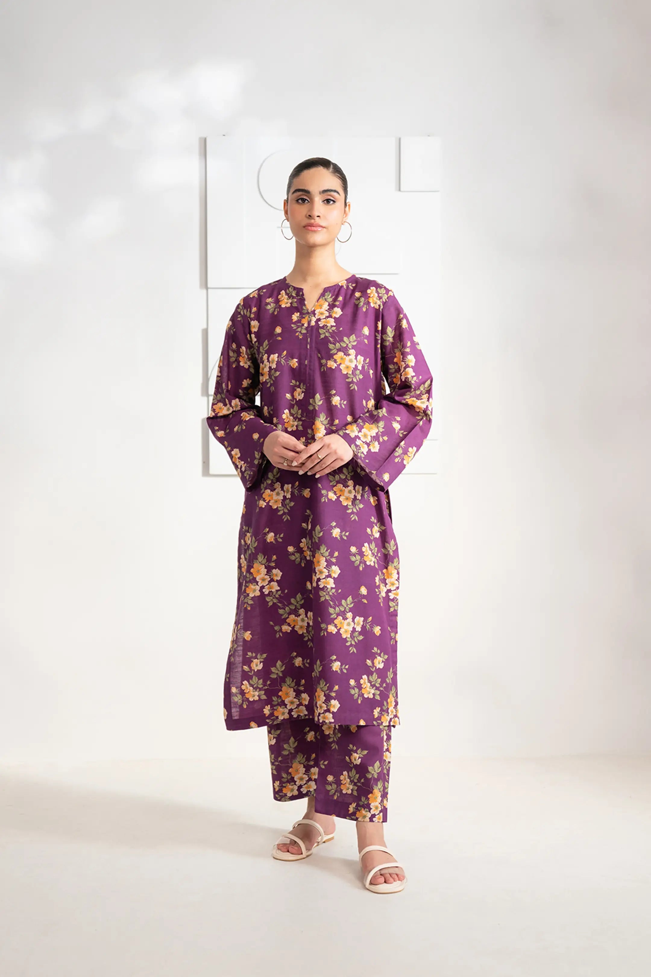 2 Piece Printed Khaddar Suit Pret Winter-24
