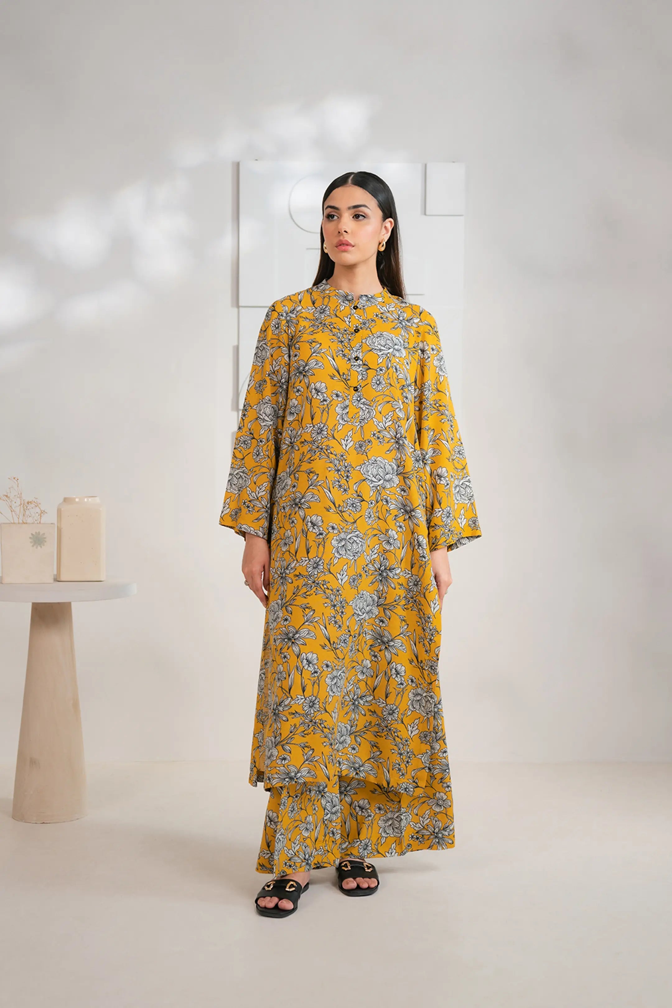 2 Piece Printed Karandi Suit Pret Winter-24