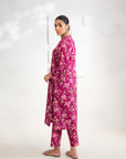 Shop 2-Piece Printed Khaddar Suit in Pink – Ideal for Casual Outings & Daywear