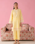 Shop 2 Piece Embroidered Lawn Suit in Pastel Yellow – Elegant Women Punjabi Suits for Summer