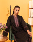 Shop Premium Black Embroidered Khaddar Suit Set for Women’s Wardrobe