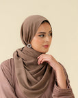 Shop Premium Turkish Hijabs Online – Stylish Taupe Scarf for Women