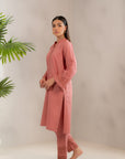 Shop Trendy 2-Piece Pink Khaddar Suit – Elegant Embroidery for Women’s Winter Wardrobe