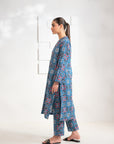 Shop Vibrant 2-Piece Blue Printed Khaddar Suit – Ideal for Women’s Wardrobe