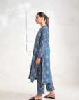 Shop Vibrant 2-Piece Blue Printed Khaddar Suit – Ideal for Women’s Wardrobe