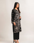 Shop black shirt and trouser set with rich chain stitch embroidery design