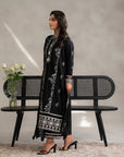Shop muharram dresses collection - monochrome black embroidered lawn outfit 3 piece unstitched