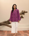 Shop online contemporary embroidered khaddar shirt for women, perfect for bold and youthful styling