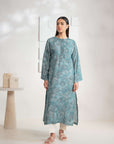 Shop this elegant teal floral printed Karandi shirt for women online, perfect for a fine day outfit