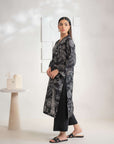Shop women’s 1-piece printed Karandi shirt in a classic black and white shade online today