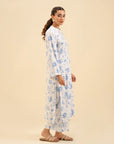 Soft viscose suit for women – stylish floral print 2 piece dress for spring fashion.