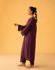 Stylish embroidered cambric suit with cutwork sleeves for ladies Pakistan