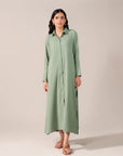 Textured long shirt for women – green 1 piece Azadi Sale dress 2025