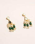 Three emerald teardrop chandbali earrings pearl spacers gold Beyond East best Selling