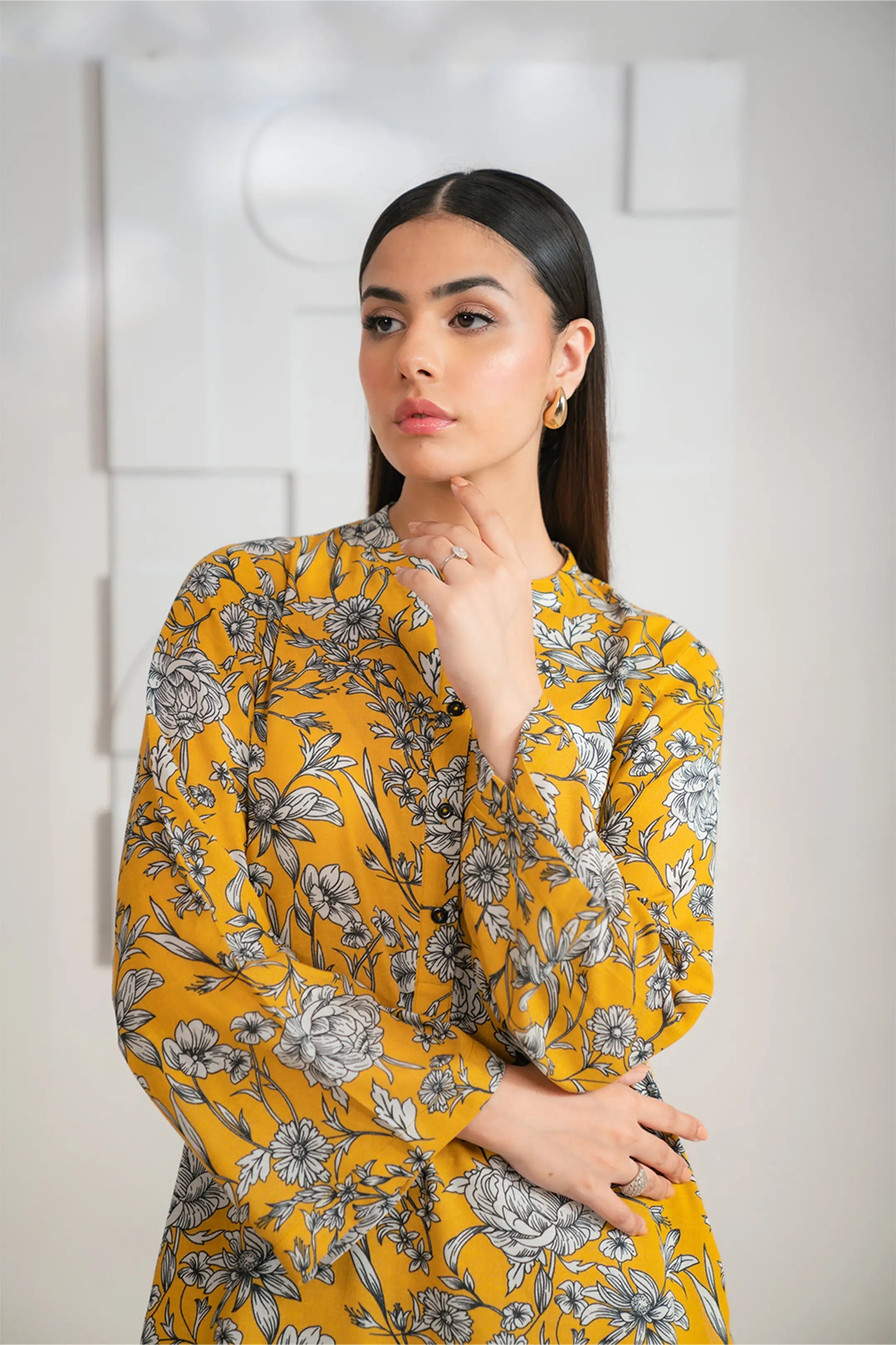 2 Piece Printed Karandi Suit Pret Winter-24