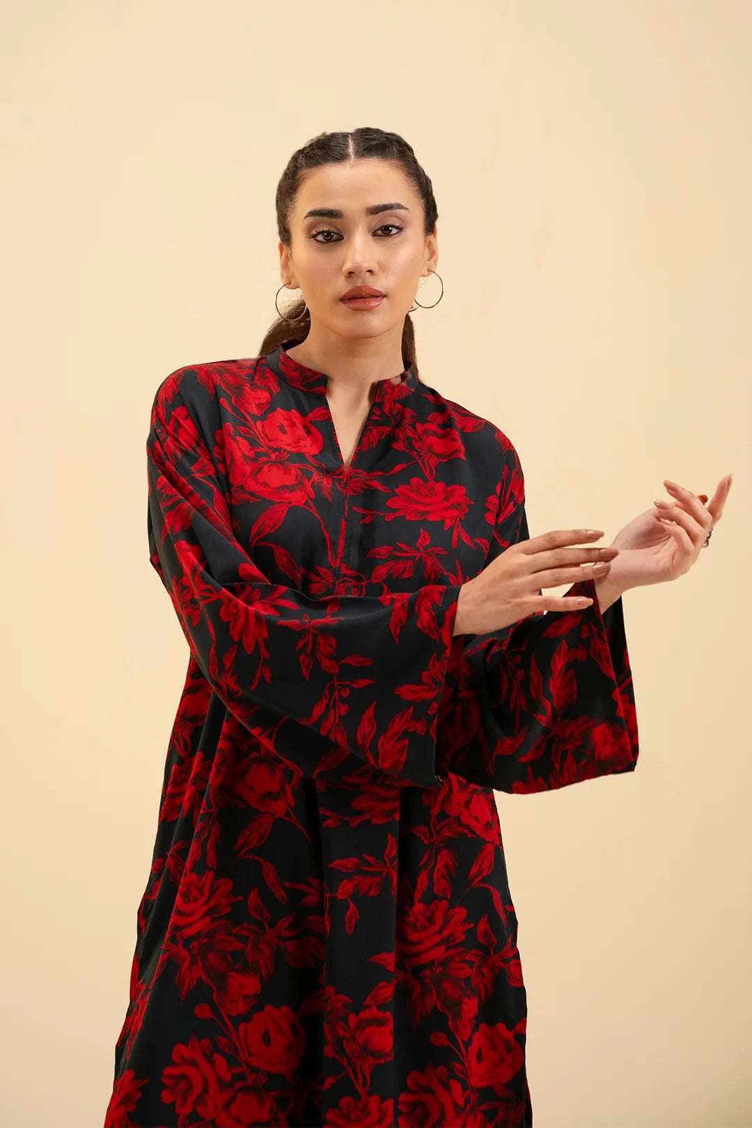 Trendy Monotone Floral Viscose 2-Piece Suit for Women