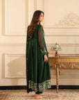 Trendy chiffon suit design with embroidery for women