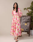 Trendy frock design for women in lawn fabric – Pakistani maxi dress style