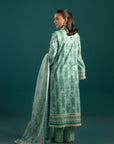 Trendy lawn suit featuring a digital printed shirt with intricate motifs, paired with a monark dupatta for an effortless summer style.