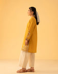Trendy long embroidered shirt design with floral motifs – Pakistani kurta style