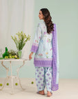 Trendy online unstitched lawn suits – 3 piece printed lawn dress featuring digital shirt, cambric pants, and voile dupatta, ideal for women in USA & UK.