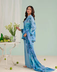 Trendy printed lawn suit for women in Clifton Karachi – digital print lawn shirt paired with soft voile dupatta for chic style