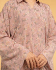 Trendy women’s pink floral linen shirt perfect for everyday wear