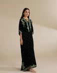 1 Piece Velvet Embroidered Kaftan