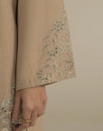 2 Piece Embroidered Blended Suit