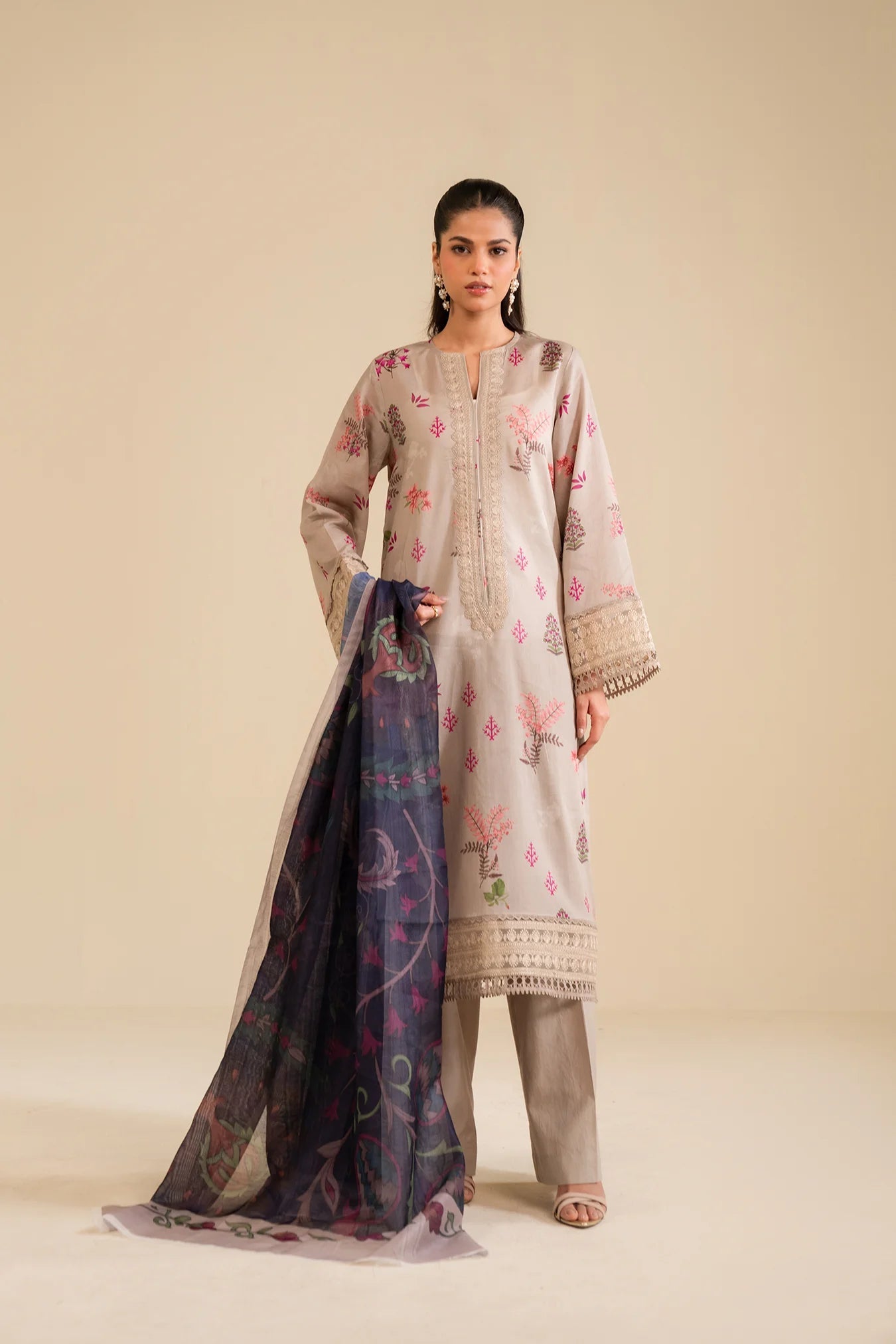 3 Piece Embroidered Lawn Suit Unstitched Summer - 25