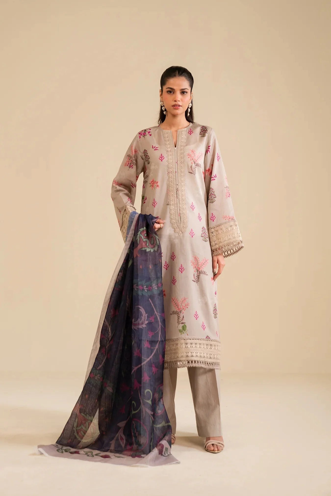 3 Piece Embroidered Lawn Suit Unstitched Summer - 25