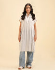 Women’s Striped Cotton Midi Shirt – Casual & Chic Long Top for Everyday Wear