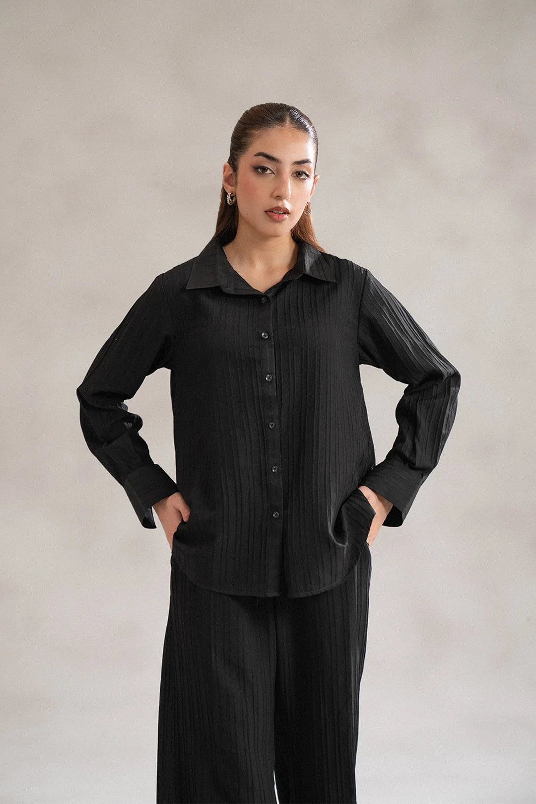 co ord set – chic black co ord for women, perfect for casual and semi-formal looks.