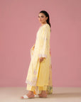 embroidered lawn suit for Eid and festive wear – pastel yellow Pakistani dress online