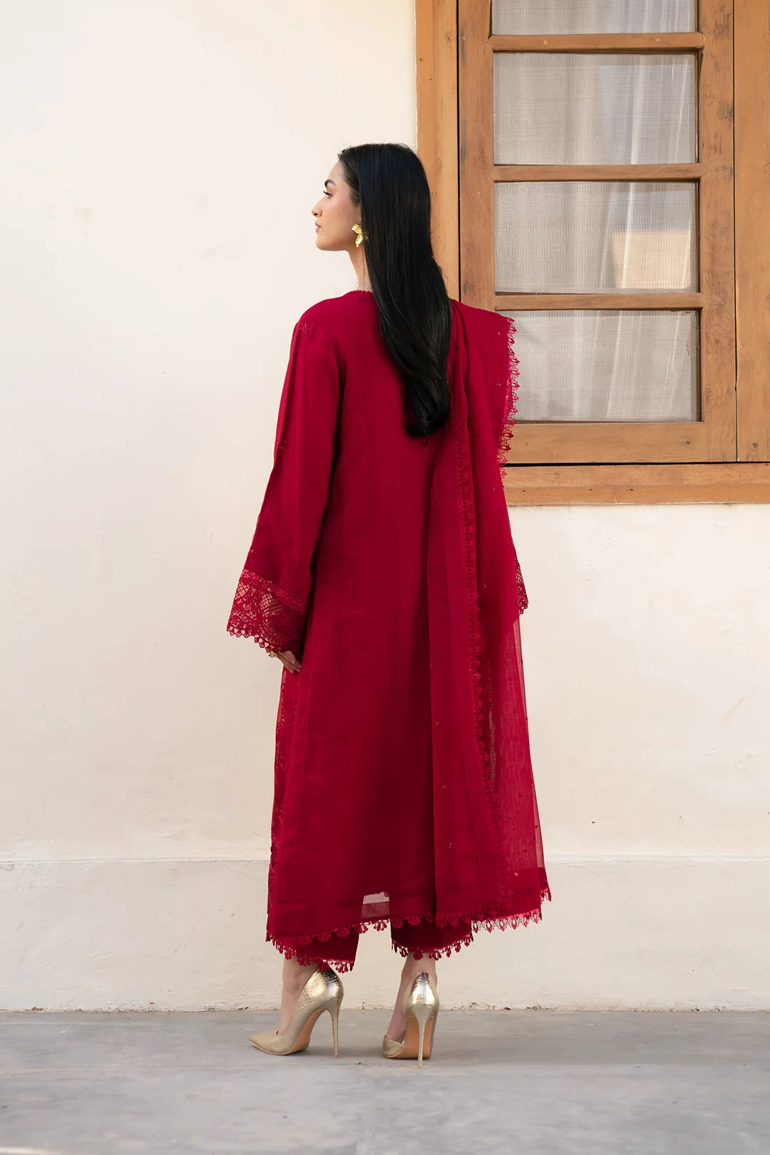 3 Piece Embroidered Cotton Net Suit Unstitched Winter-24