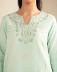 sea green khaddar 2PC winter outfit Pakistan
