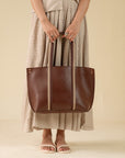 Brown Faux Leather Tote Bag Beyond East Official
