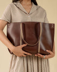Brown Faux Leather Tote Bag Beyond East Official