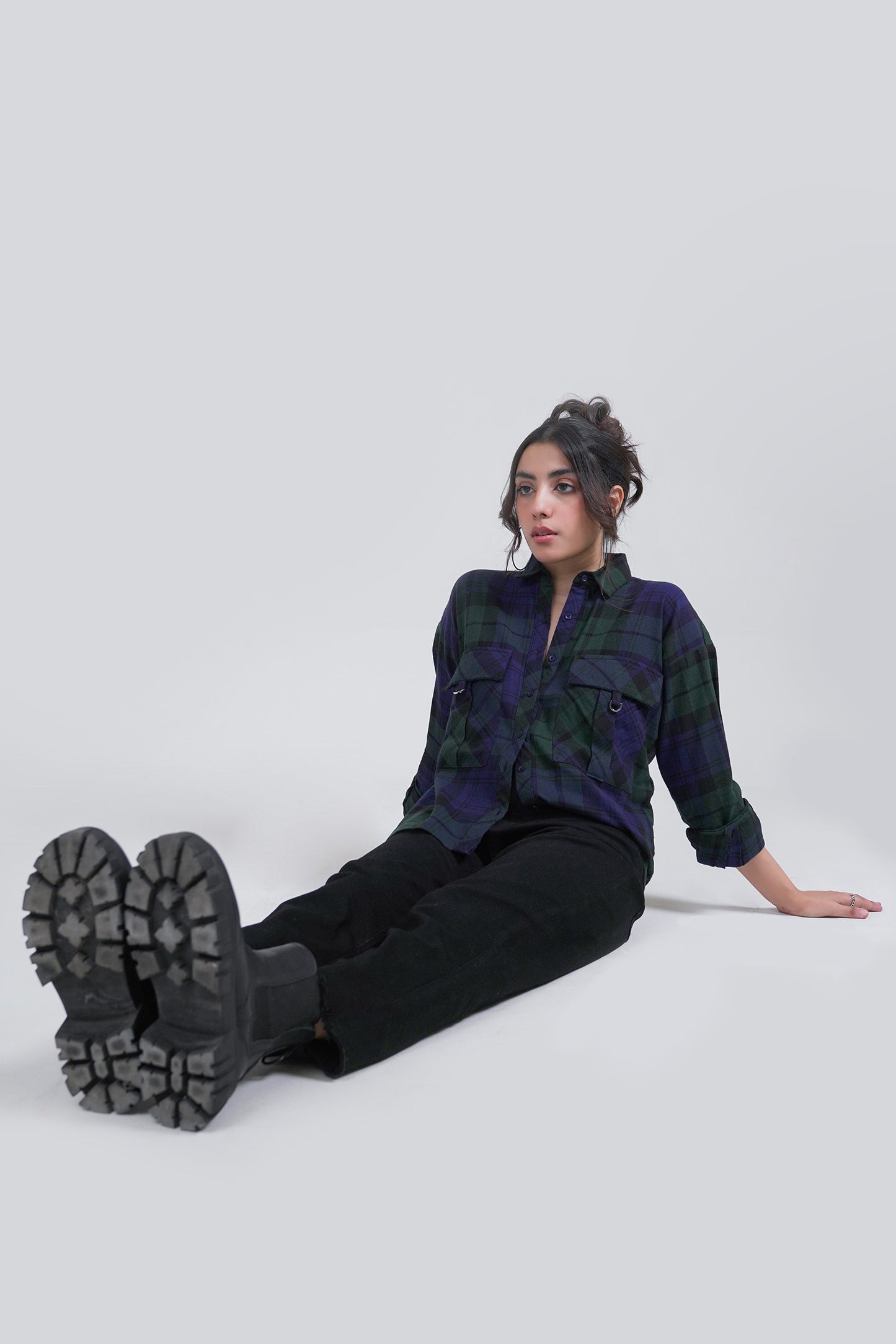 Checkered Button-up Shirt